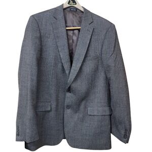 Jack Victor Menswear Textured Academic 46 XL Grey Brown 2 Button Blazer Jacket